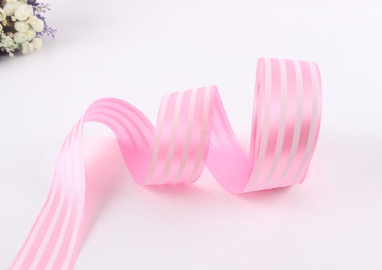4cm条纹缎带【粉色】