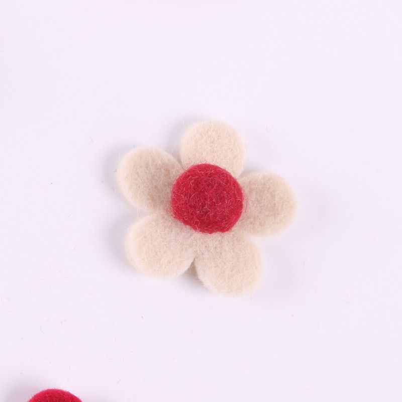 羊毛毡小花『米白』一朵