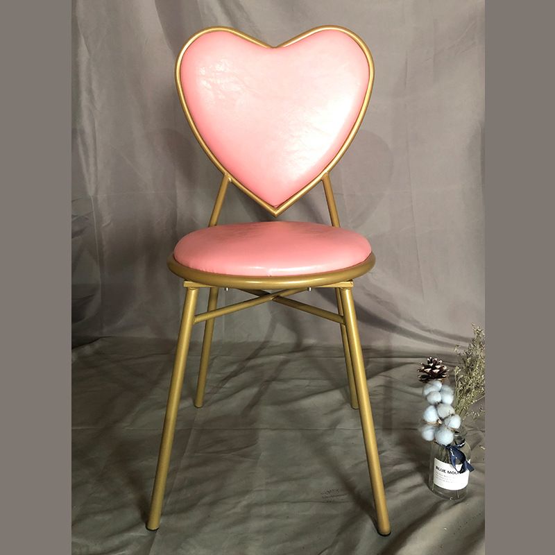 爱心椅水粉色皮革坐垫 （库房实拍）