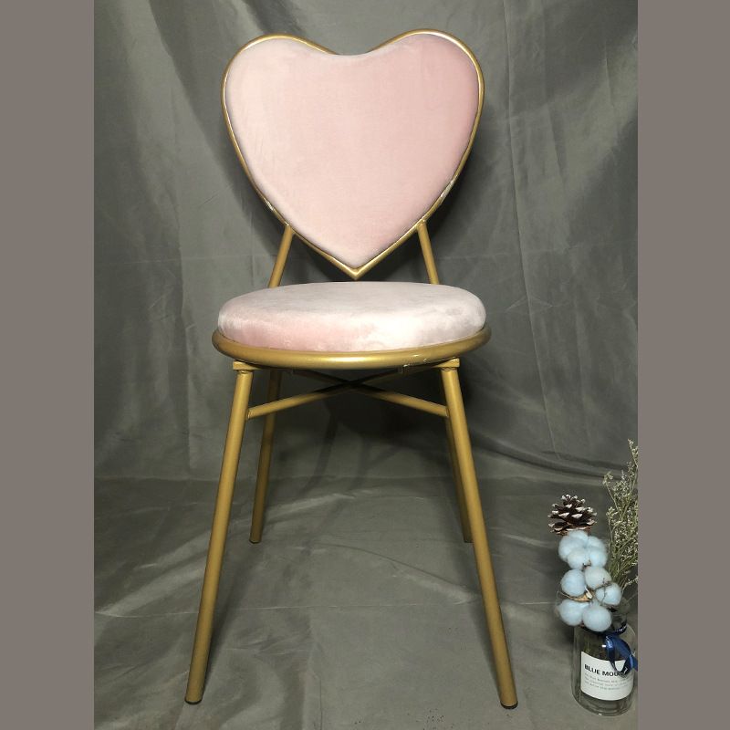 爱心椅浅粉色绒布坐垫 （库房实拍）