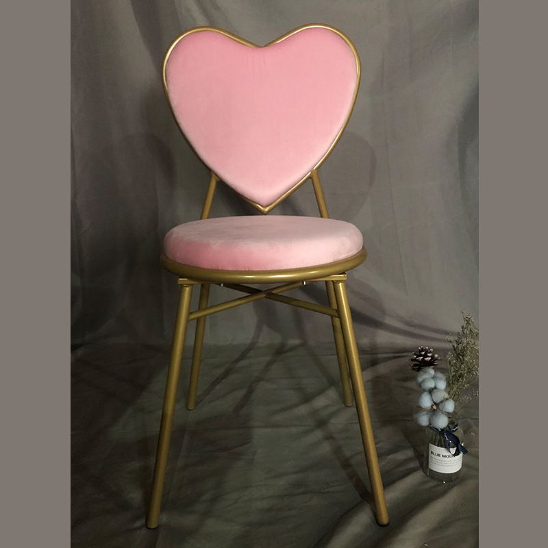爱心椅水粉色绒布坐垫 （库房实拍）