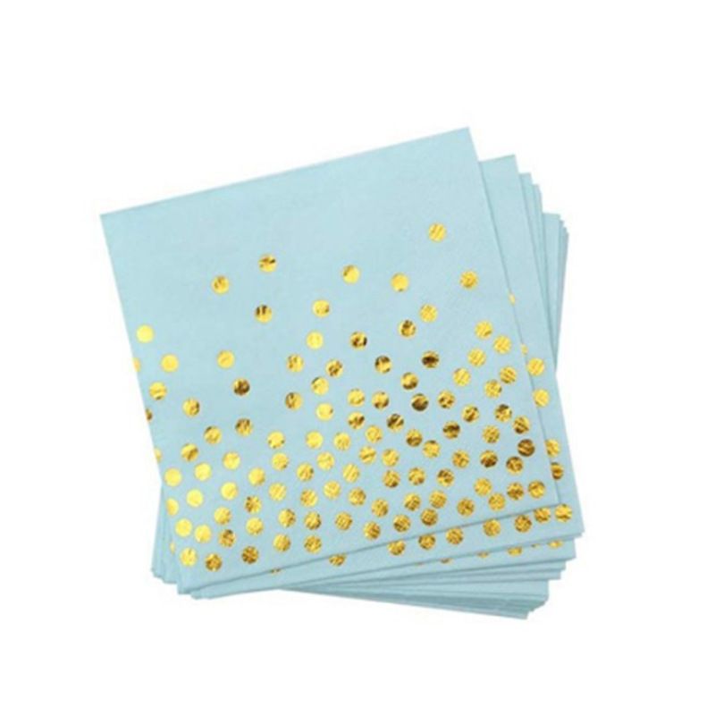 烫金蓝色纸巾50张