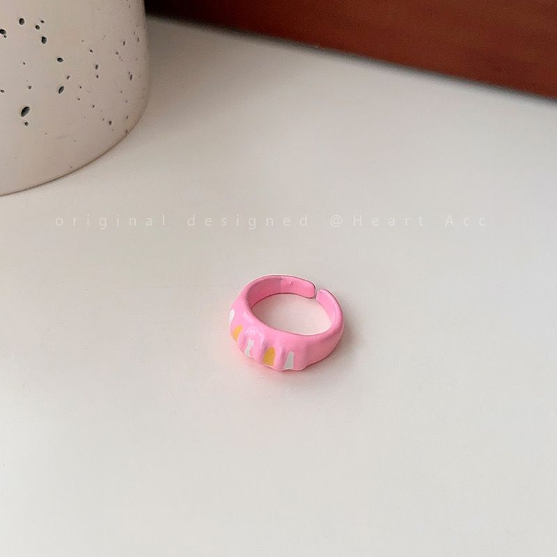 粉色滴油戒指