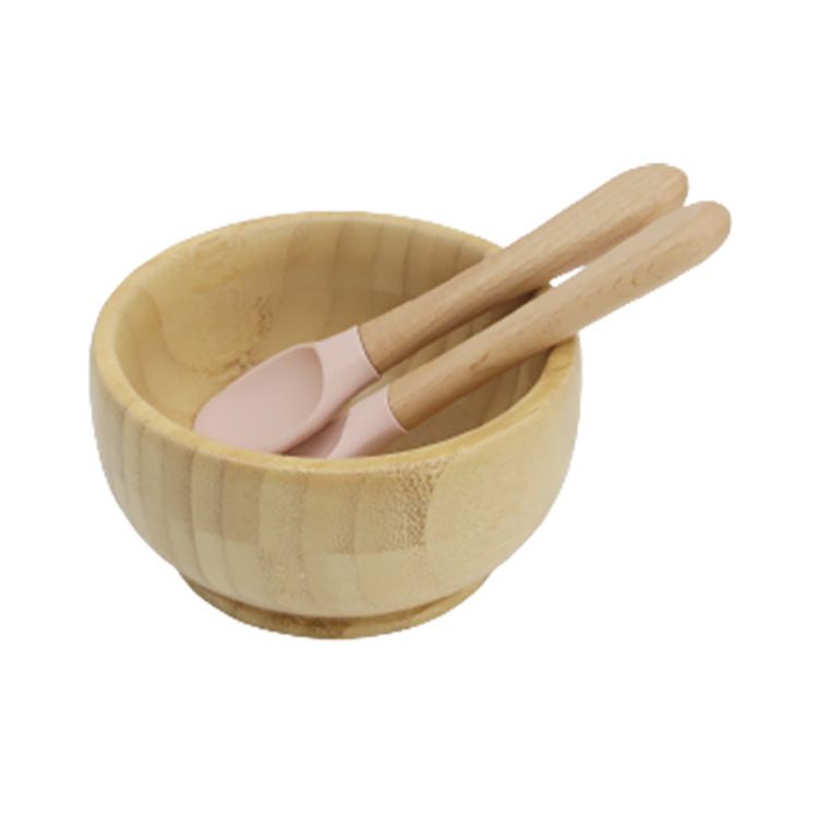 竹碗 叉勺M-533#烟熏粉