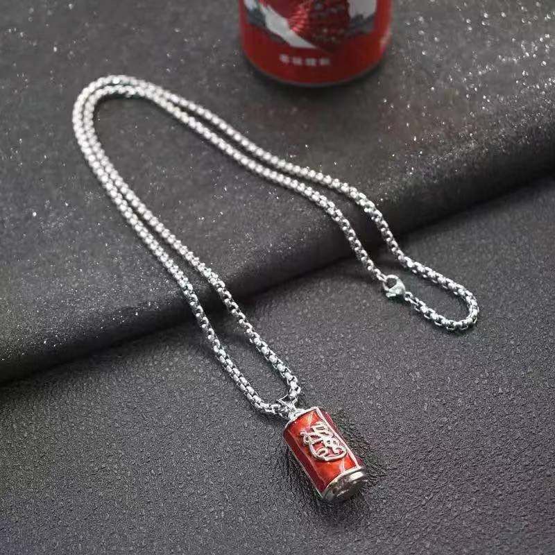 XL0094红色可乐瓶 配钢链子70cm