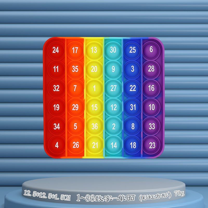 1-36乱序数字（彩虹方形12.5cm）