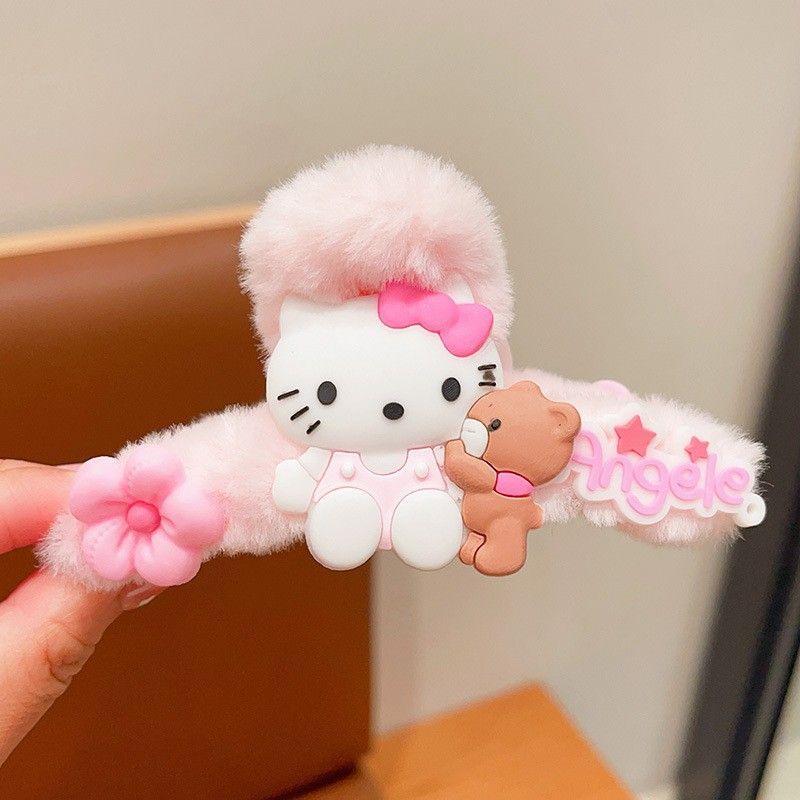粉色猫咪angele毛绒抓夹