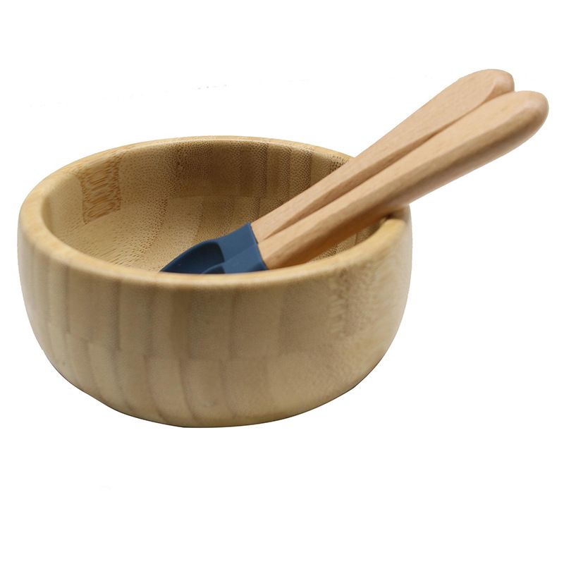 竹碗 叉勺M-526#浩瀚蓝