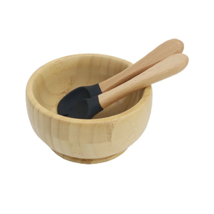 竹碗 叉勺黑色