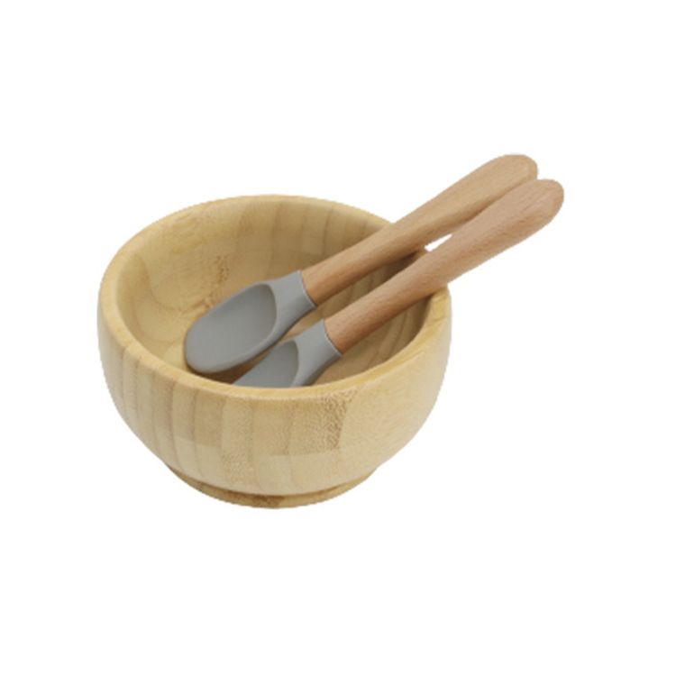 竹碗 叉勺M-502#冷灰色