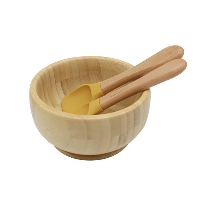 竹碗 叉勺55#姜黄色